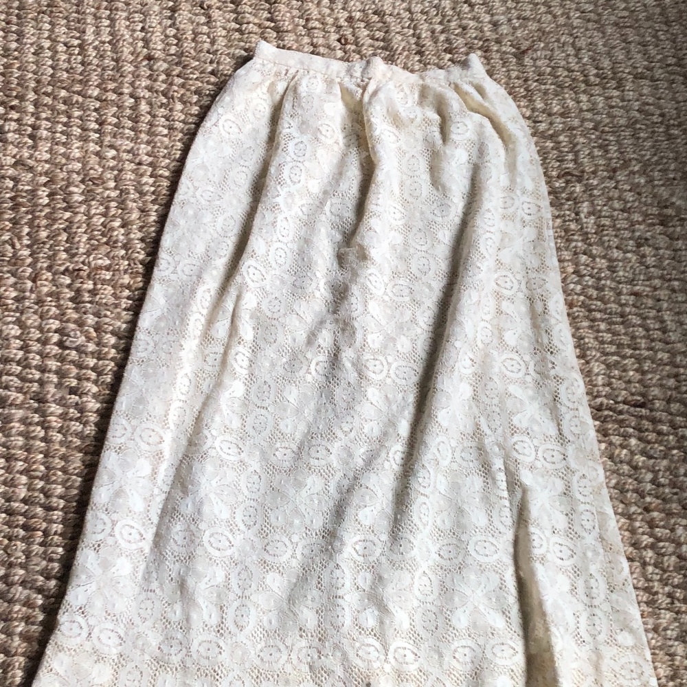 Vintage Joan Leslie High Waisted Lace Maxi Skirt size 10
